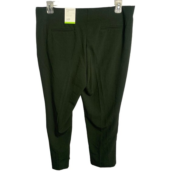 Style & Co Dress Pants Womens 16P Green Straight Leg Tummy Control Comfort Waist - Picture 7 of 7